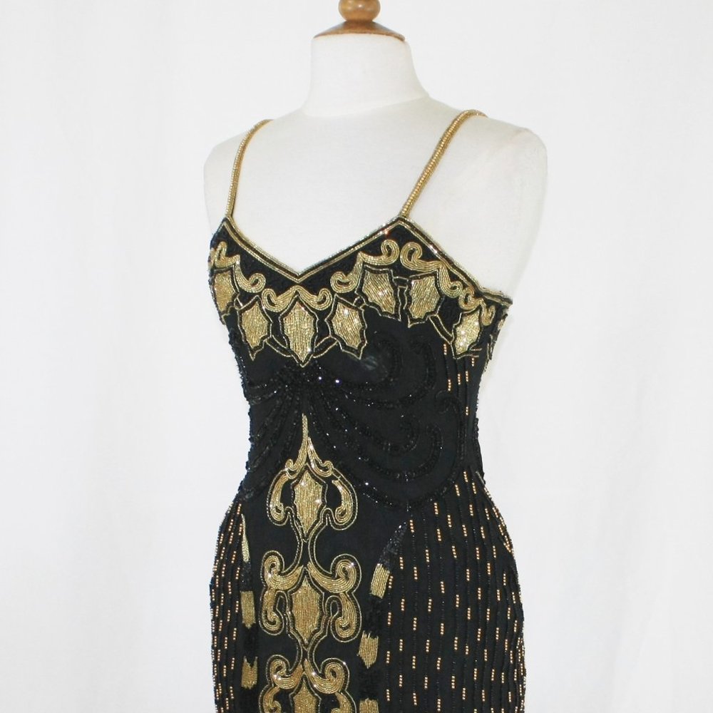 JASDEE Vintage Beaded Dress Hand Work On Silk Style 3011L